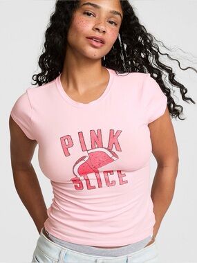 PINK Victoria’s Secret Pink Slice Graphic Cotton Baby Tee🍉